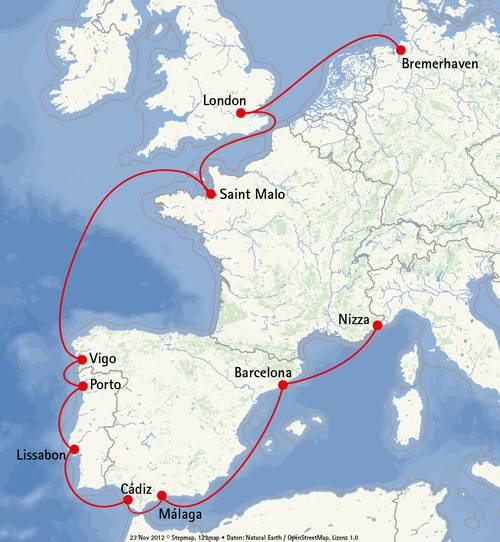 Kreuzfahrt Westeuropa 2016